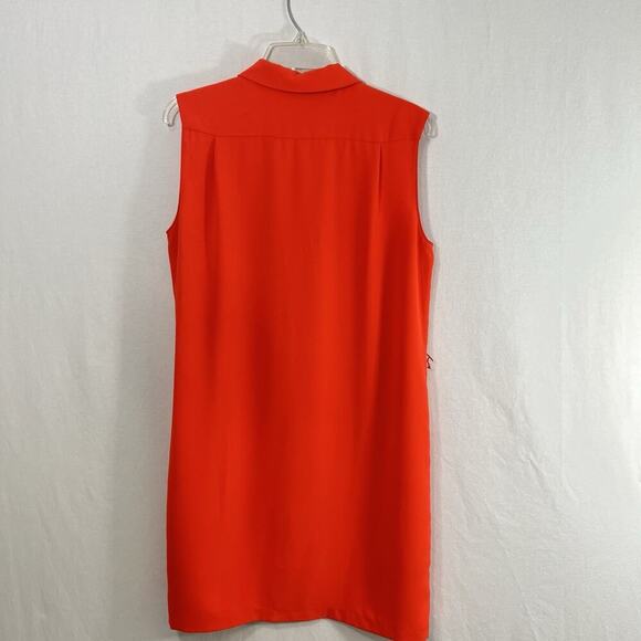 Amanda Uprichard Shirt Dress Orange Sleeveless Size M Knee Length Old Money - Picture 6 of 12